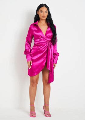 Mira Lime Satin Tie Waist Wrap Plunge Midi Dress